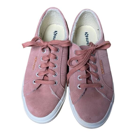 Superga fleece lined pink suede sneaker. Size 38 - Picture 2 of 6